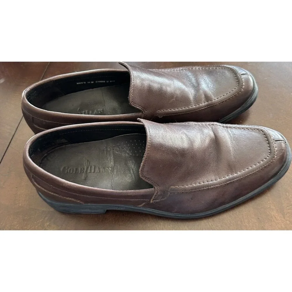 Cole Haan AIR Mens‎ Size 11M Brown Leather Slip-On Loafers C10695